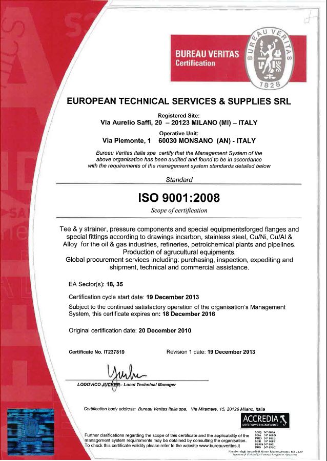 UNI EN ISO 9001:2008